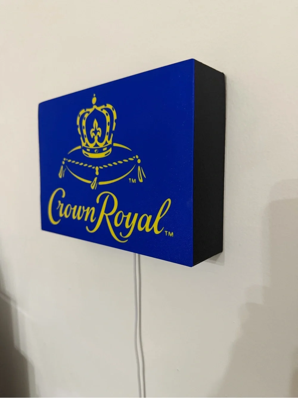 Crown Blue and Gold Illuminated Wall Art by Crown